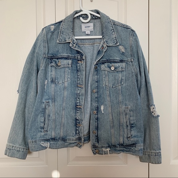 Old Navy Ripped Denim Jacket - Picture 1 of 2